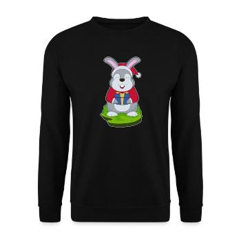 Chapeau de père Noël lapin - Sweat-shirt Unisexe - noir - Devant - Alina (178cm) & Michal (187cm)