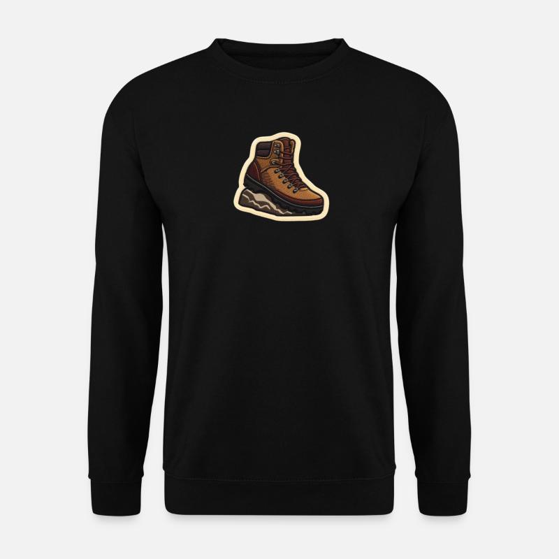 Wanderstiefel Patchstickerei - Unisex Pullover - Schwarz
