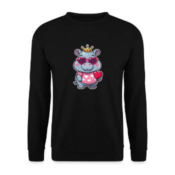 Hippopotamus - Unisex Sweatshirt - black - Front - Alina (178cm) & Michal (187cm)