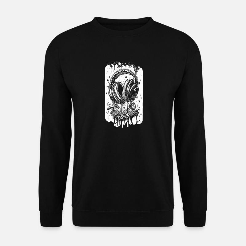 Comic Headphones with Drops - Unisex Sweatshirt - black