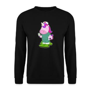 Infirmière Licorne Médecine - Sweat-shirt Unisexe - noir - Devant - Alina (178cm) & Michal (187cm)