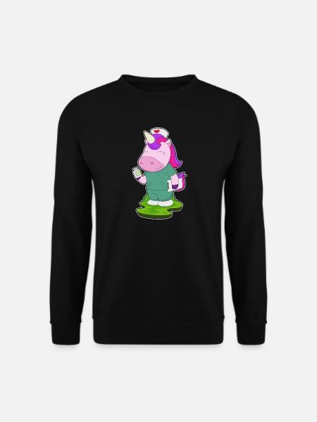 Einhorn Krankenschwester Medizin - Unisex Pullover - Schwarz