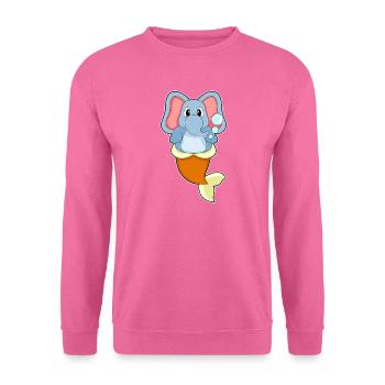 Elefant Meerjungfrau - Unisex Pullover - Pink - Vorne