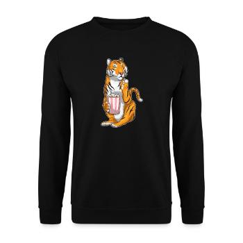 Tiger Popcorn - Unisex Sweatshirt - black - Front - Alina (178cm) & Michal (187cm)
