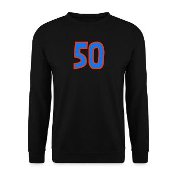 50. 50 ANS. 50e ANNIVERSAIRE. ANNIVERSAIRE 50 ANS. - Sweat-shirt Unisexe - noir - Devant - Alina (178cm) & Michal (187cm)