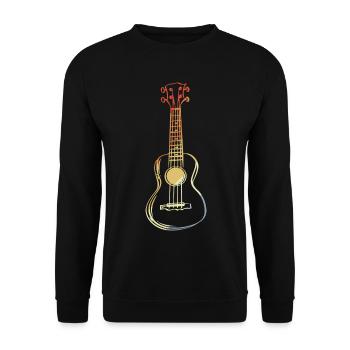 Ukulele Skizze Retro Style - Unisex Pullover - Schwarz - Vorne - Alina (178cm) & Michal (187cm)