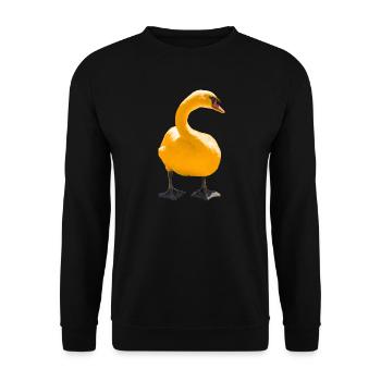 Impression d’art cygne élégant - Sweat-shirt Unisexe - noir - Devant - Alina (178cm) & Michal (187cm)