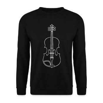 Geige Skizze - Unisex Pullover - Schwarz - Vorne - Alina (178cm) & Michal (187cm)