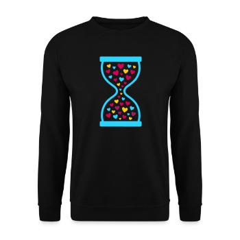 Colorful Hearts Hourglass - Love and Time Flow - Unisex Sweatshirt - black - Front - Alina (178cm) & Michal (187cm)