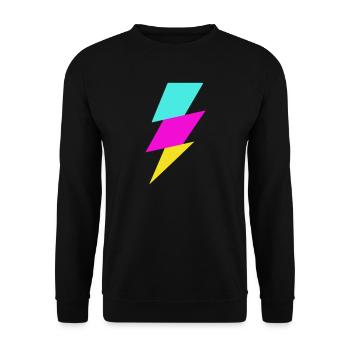 Rayon abstrait aux couleurs néon - Sweat-shirt Unisexe - noir - Devant - Alina (178cm) & Michal (187cm)
