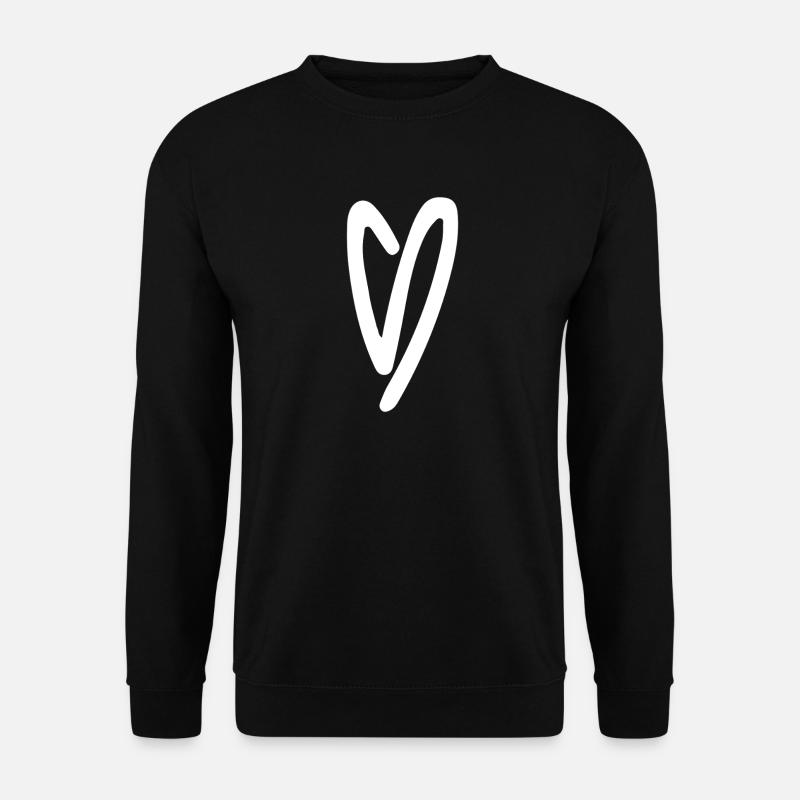 Heart Sketch Minimal Style - Unisex Sweatshirt - black