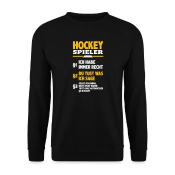 Cadeau drôle de joueur de hockey - Sweat-shirt Unisexe - noir - Devant - Alina (178cm) & Michal (187cm)