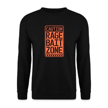 Avertissement Rage Appât Attention Zone Panneau Amusant Avertissement - Sweat-shirt Unisexe - noir - Devant - Alina (178cm) & Michal (187cm)