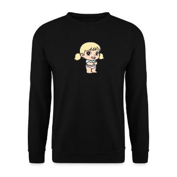 Petite fille cartoon blonde pastel - Sweat-shirt Unisexe - noir - Devant - Alina (178cm) & Michal (187cm)