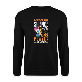 Saxofon - Unisex Pullover - Schwarz - Vorne - Alina (178cm) & Michal (187cm)