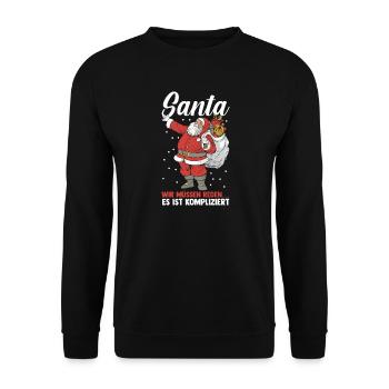 Santa Claus Christmas Time Naughty Christmas - Unisex Sweatshirt - black - Front - Alina (178cm) & Michal (187cm)