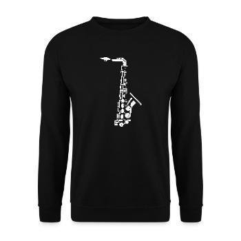 Saxophone Pixel Art - Unisex Sweatshirt - black - Front - Alina (178cm) & Michal (187cm)