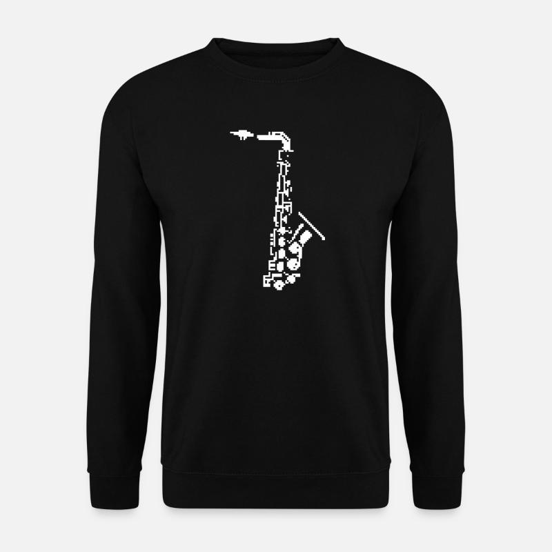 Saxophone Pixel Art - Sweat-shirt Unisexe - noir