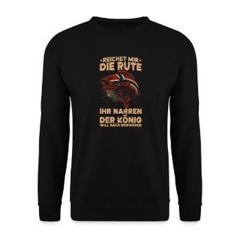 Reichet Mir Die Rute Ihr Narren Der König Norwegen - Unisex Pullover - Schwarz - Vorne - Alina (178cm) & Michal (187cm)