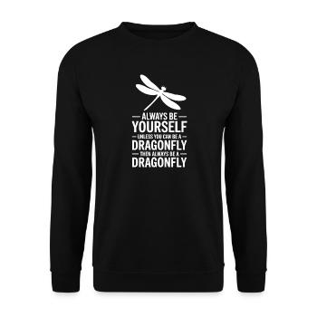 Dragonfly Sayings Dragonfly Funny Dragonflies Gift - Unisex Sweatshirt - black - Front - Alina (178cm) & Michal (187cm)