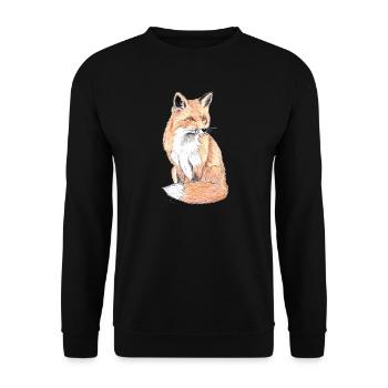 Petit renard des forêts - un compagnon doux - Sweat-shirt Unisexe - noir - Devant - Alina (178cm) & Michal (187cm)