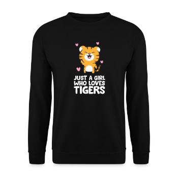 Just a Girl Who Loves Tigers - Unisex Sweatshirt - black - Front - Alina (178cm) & Michal (187cm)