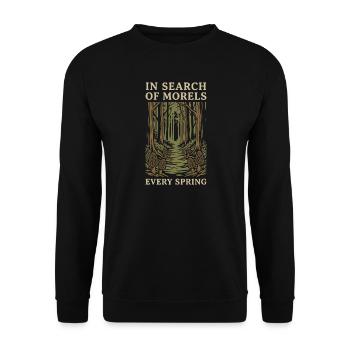 Morchelpilz-jäger Wilde Morchelpilze Auf - Unisex Pullover - Schwarz - Vorne - Alina (178cm) & Michal (187cm)