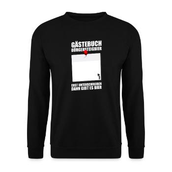 Gästebuch Bürgersteigbier Ortskontrollfahrt OKF - Unisex Pullover - Schwarz - Vorne - Alina (178cm) & Michal (187cm)
