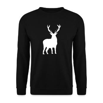 Cerf - Sweat-shirt Unisexe - noir - Devant - Alina (178cm) & Michal (187cm)