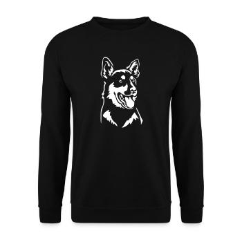 Tête de chien de renne de Laponie « Édition noire » - Sweat-shirt Unisexe - noir - Devant - Alina (178cm) & Michal (187cm)