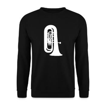 Silhouette de trompette minimaliste - Sweat-shirt Unisexe - noir - Devant - Alina (178cm) & Michal (187cm)