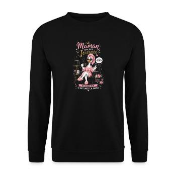 Maman Reine de la Journée - Fête des mères - Sweat-shirt Unisexe - noir - Devant - Alina (178cm) & Michal (187cm)