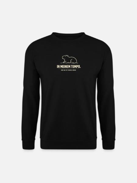 In meinem Tempo Biber Illustration - Unisex Pullover - Schwarz