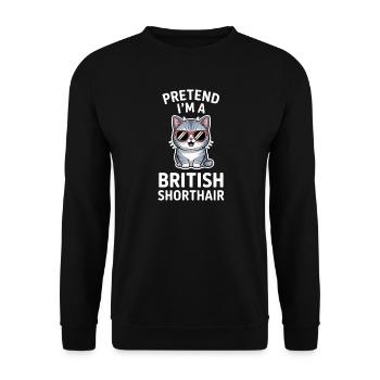 Dictons britanniques à poil court : cadeau drôle de chat - Sweat-shirt Unisexe - noir - Devant - Alina (178cm) & Michal (187cm)