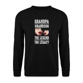 Grandfather and Grandson: Legend & Legacy - Unisex Sweatshirt - black - Front - Alina (178cm) & Michal (187cm)