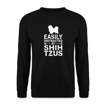 Shih Tzu Dictions Chiens Drôle Shih Tzu Cadeau Shih Tzu - Sweat-shirt Unisexe - noir - Devant - Alina (178cm) & Michal (187cm)