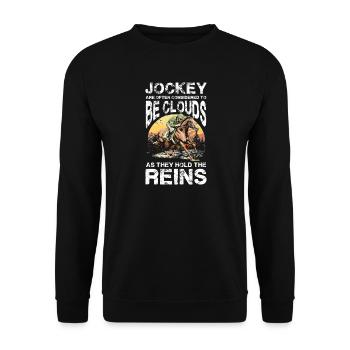  Jockey Are Often Considered To Be Clouds As They - Unisex Pullover - Schwarz - Vorne - Alina (178cm) & Michal (187cm)