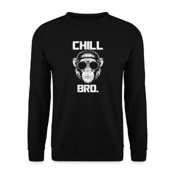 Chill Bro Affe mit Sonnenbrille Lustiges Geschenk - Unisex Pullover - Schwarz - Vorne - Alina (178cm) & Michal (187cm)