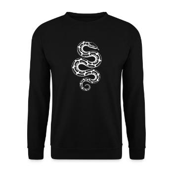 Schlangen-Signatur im Mono-Kontrast - Unisex Pullover - Schwarz - Vorne - Alina (178cm) & Michal (187cm)