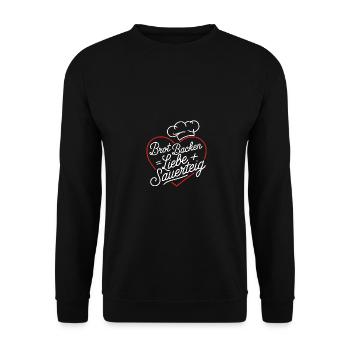 Shirt Brot Sauerteig Liebe 03 SP - Unisex Pullover - Schwarz - Vorne - Alina (178cm) & Michal (187cm)