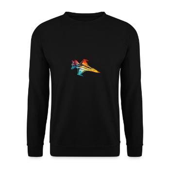 avion de chasse - Sweat-shirt Unisexe - noir - Devant - Alina (178cm) & Michal (187cm)