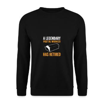 Legendary Postal Worker Pensioner Gift - Unisex Sweatshirt - black - Front - Alina (178cm) & Michal (187cm)