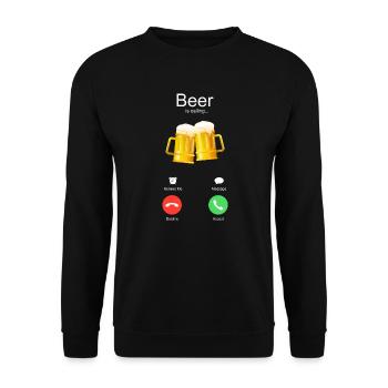 The beer calls time for beer - Unisex Sweatshirt - black - Front - Alina (178cm) & Michal (187cm)