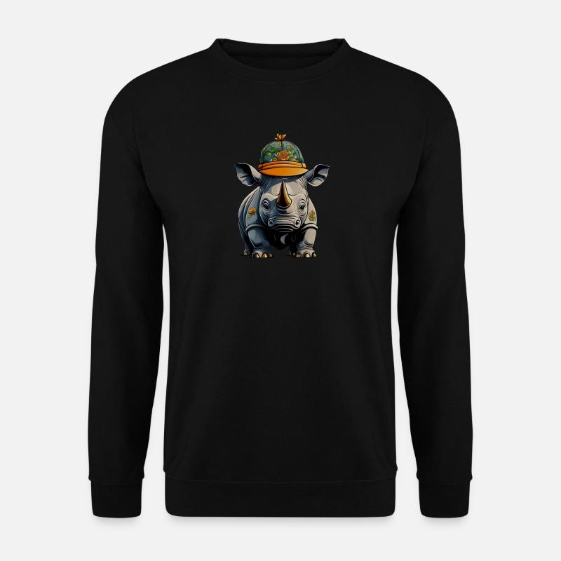 Nashorn Designer-Cap - Unisex Pullover - Schwarz