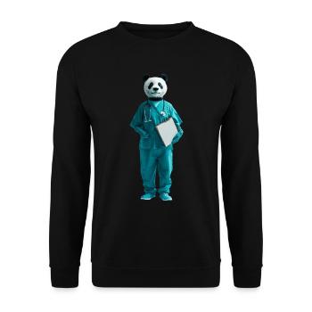 Panda - Unisex Pullover - Schwarz - Vorne - Alina (178cm) & Michal (187cm)