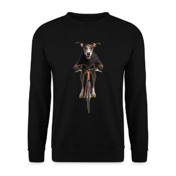Windhund - Unisex Pullover - Schwarz - Vorne - Alina (178cm) & Michal (187cm)