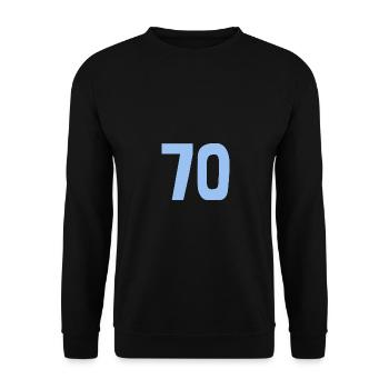 70. 70 ANS. 70e ANNIVERSAIRE. ANNIVERSAIRE 70 ANS. - Sweat-shirt Unisexe - noir - Devant - Alina (178cm) & Michal (187cm)