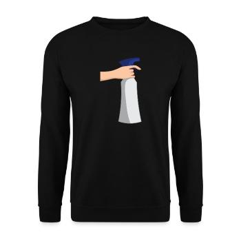 cleaning cleaning woman broom wischmop74 - Unisex Sweatshirt - black - Front - Alina (178cm) & Michal (187cm)