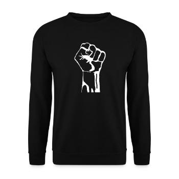 Anti-racism fist up for solidarity - Unisex Sweatshirt - black - Front - Alina (178cm) & Michal (187cm)