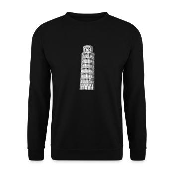 Schiefe Turm von Pisa - Unisex Pullover - Schwarz - Vorne - Alina (178cm) & Michal (187cm)